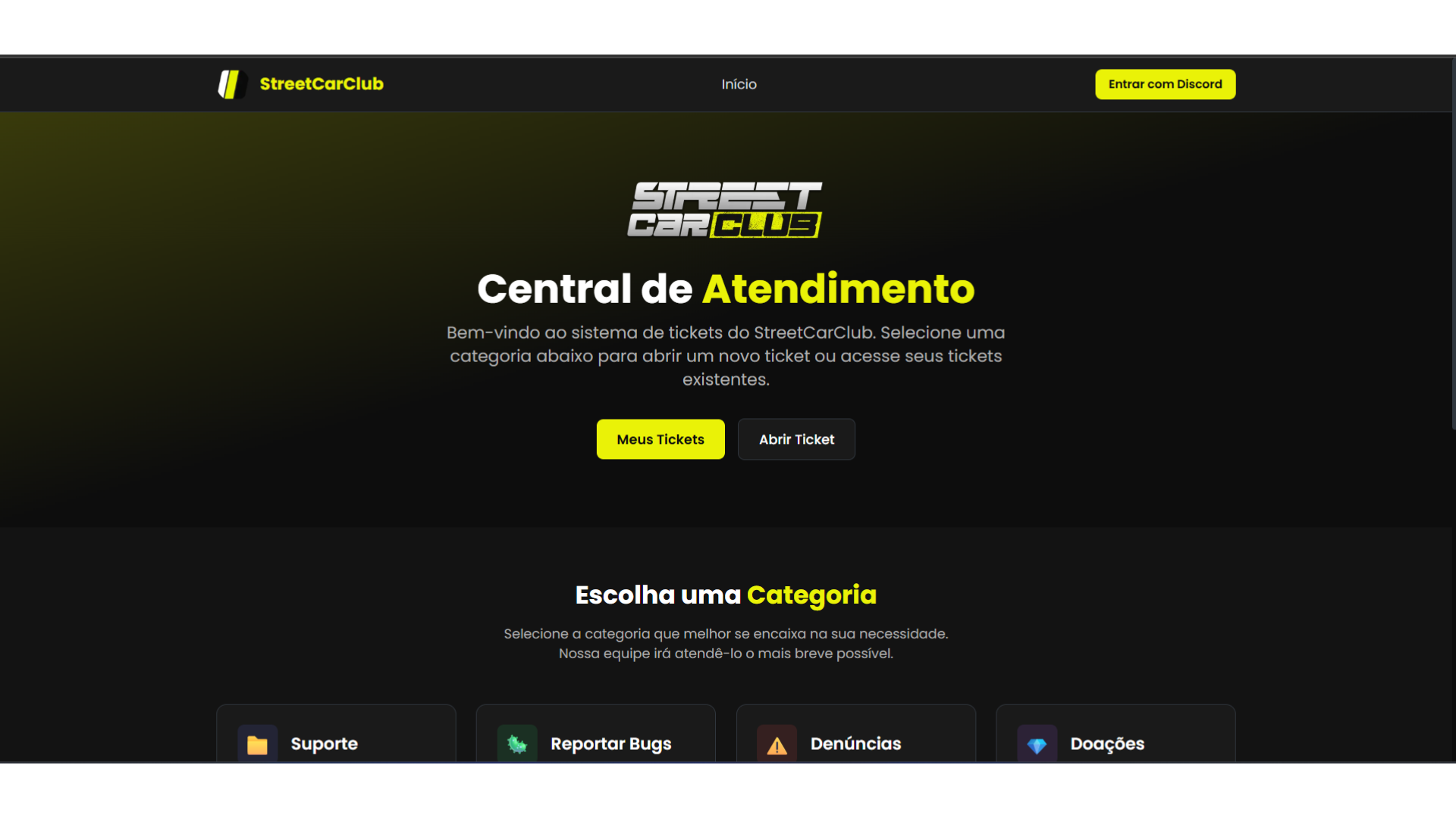 StreetCarClub - Sistema de venda de tickets e ingressos